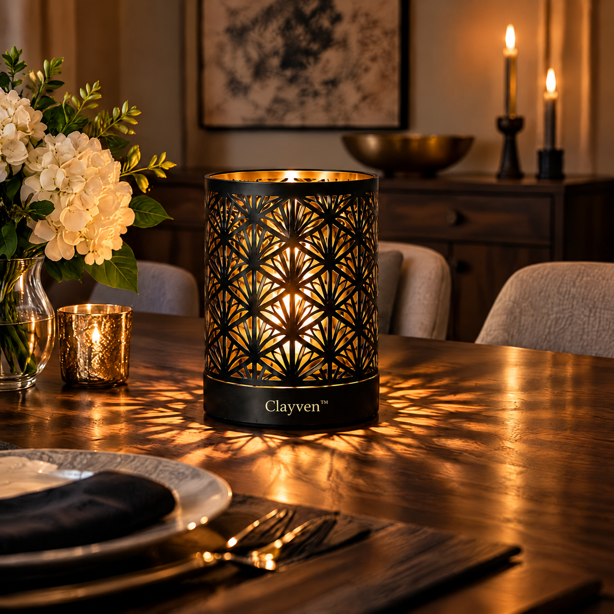 Clayven™ Oculus-05 Perforated Drum Lantern