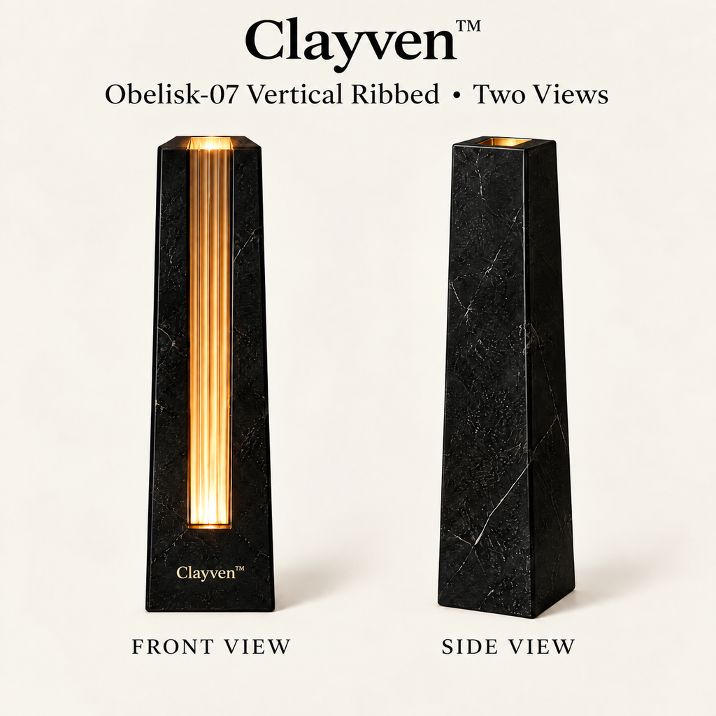 Clayven™ Obelisk-07 Vertical Ribbed Sanctuary