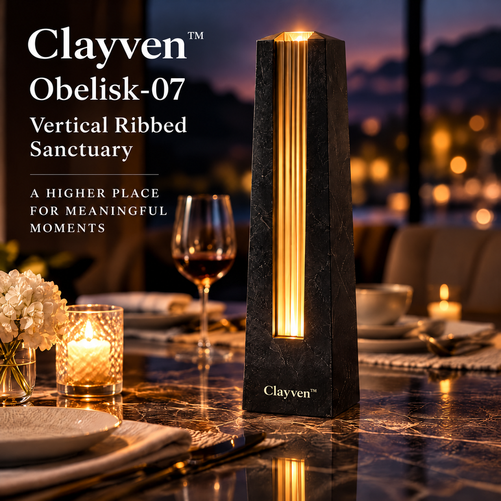 Clayven™ Obelisk-07 Vertical Ribbed Sanctuary