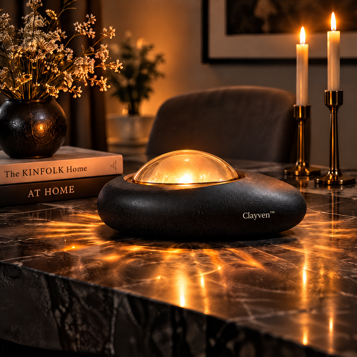 Clayven™ Vesper-06 Obsidian Pebble Glow
