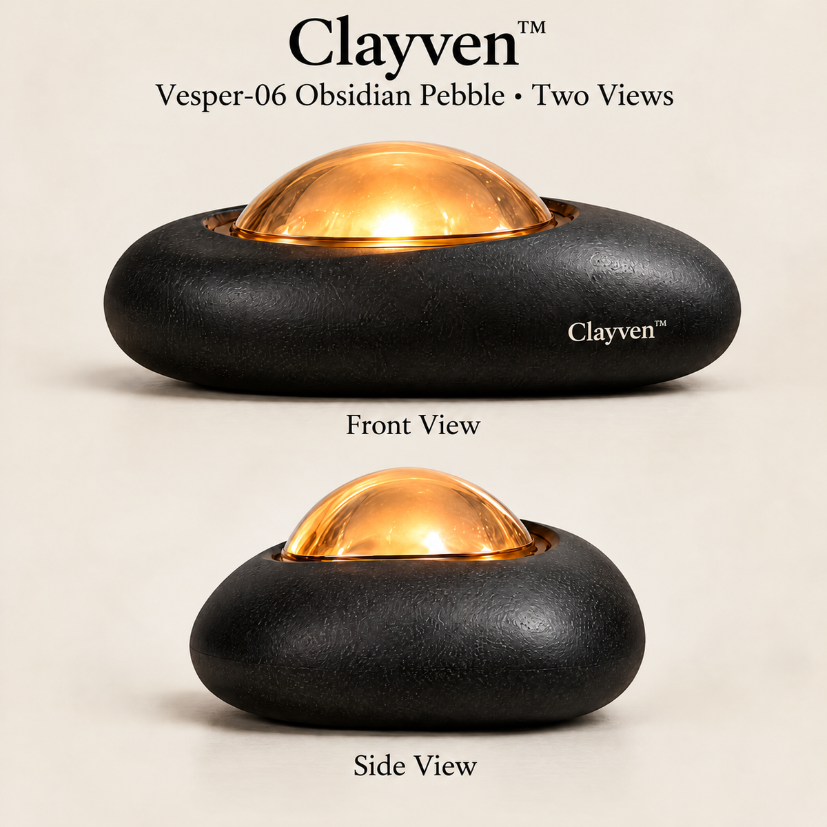 Clayven™ Vesper-06 Obsidian Pebble Glow