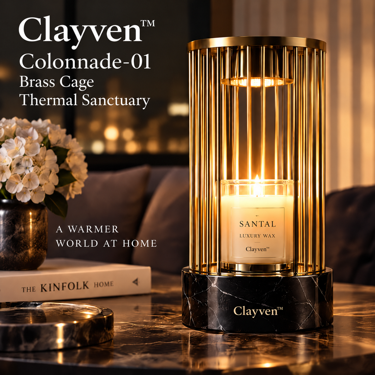 Clayven™ Colonnade-01 Brass Cage Thermal Sanctuary