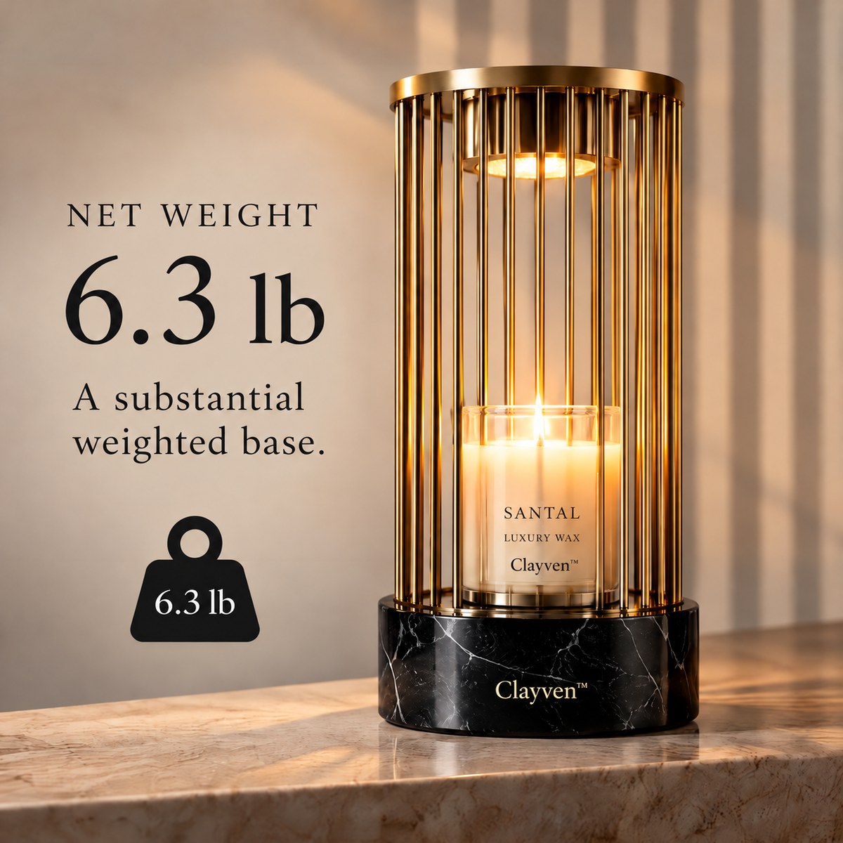 Clayven™ Colonnade-01 Brass Cage Thermal Sanctuary
